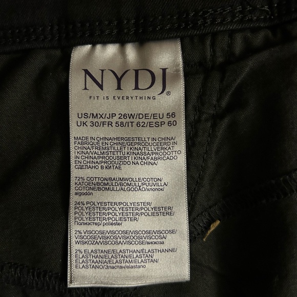 NWT NYDJ Not Your Daughters Jeans Black Velvet Waist Marilyn Straight Pants 26W - Picture 10 of 11